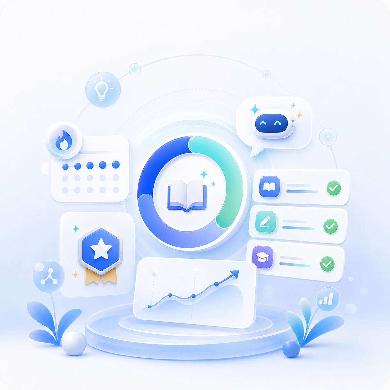 Learning motivation progress, achievement, and task completion illustration
